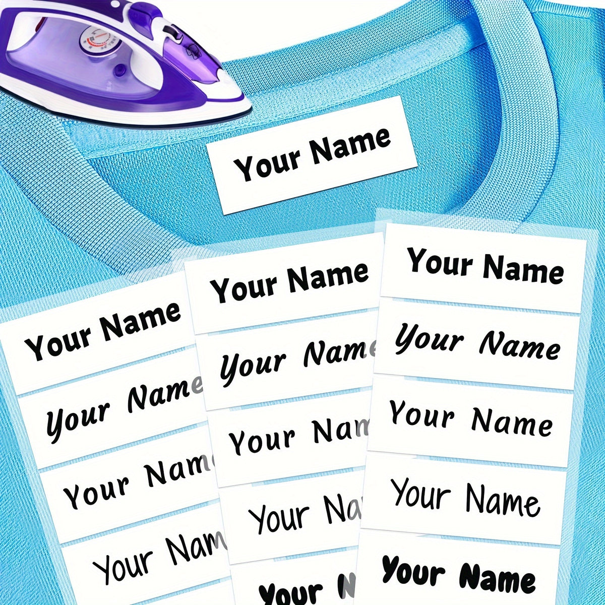 ملصقات أسماء مخصصة للملابس - بطاقات قابلة للكي من البوليستر القابل للغسل، شكل مستطيل بملمس غير لامع، للاستخدام الفردي في الزي المدرسي، ملاءات السرير، القبعات، الجوارب، الحقائب المدرسية