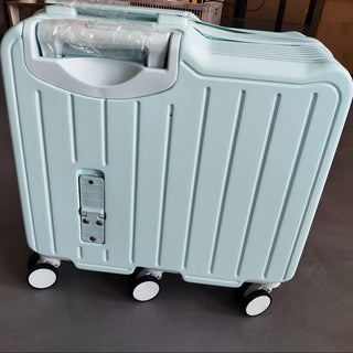 حقيبة سفر بتصميم صلب بحجم 20 بوصة مع مقبض من سبائك الألومنيوم، إغلاق بسحاب، عجلات مستقيمة بـ 6 عجلات، قفل بكلمة مرور، يمكن غسلها باليد - حقيبة سفر على الطراز الكوري