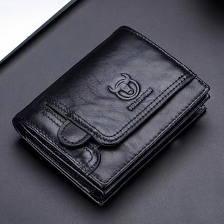 محفظة رخص القيادة متعددة الوظائف للرجال من جلد البقر الطبقة العلوية الصغيرة