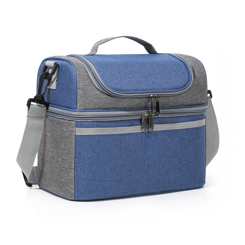 حقيبة كمبيوتر محمول متينة من قماش أكسفورد بتصميم لونين - رمادي وأسود، حزام كتف قابل للتعديل، أقسام متعددة، عدم اللمس بالطعام، مثالية للاستخدام في المدرسة والهواء الطلق، حقيبة حمل كمبيوتر محمول، التنقل المدرسي، إكسسوار حديث، بناء قوي