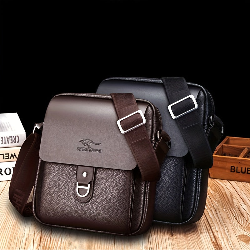 حقيبة كروس كاجوال للرجال بسعة كبيرة بتصميم متعدد الأقسام ومزودة بحزام قابل للتعديل، تصلح للارتداء اليومي والأعمال والسفر، حقيبة سفر