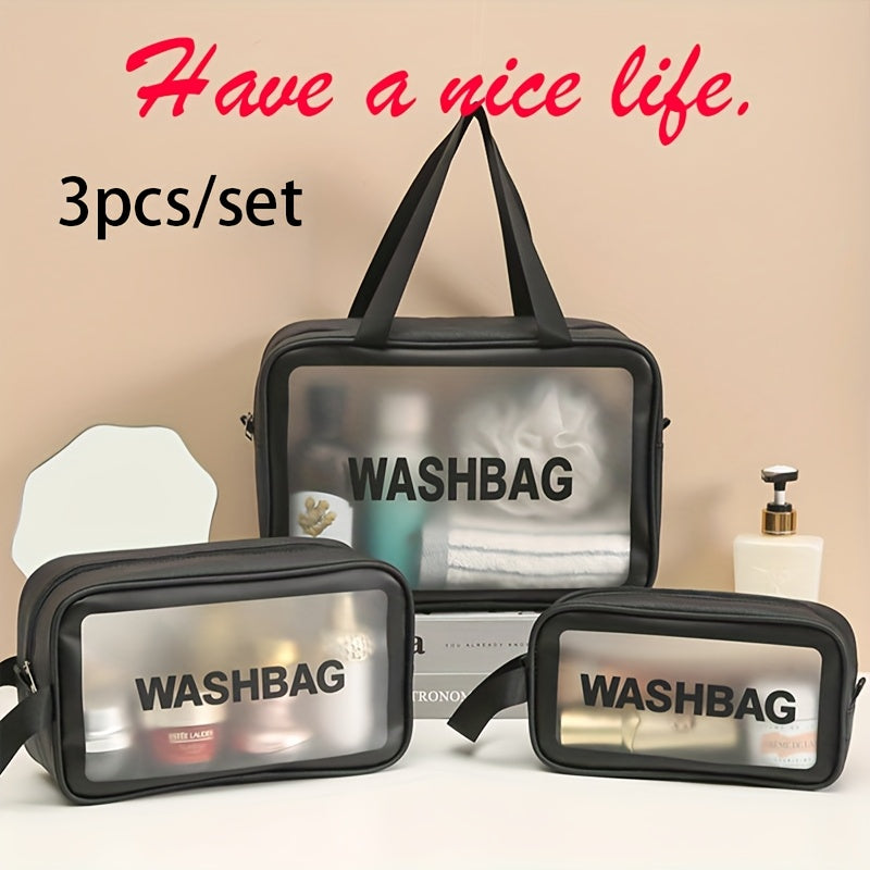 مجموعة من 3 قطع لتخزين مستحضرات التجميل، حقيبة تخزين أدوات الزينة، حقيبة تخزين مستحضرات العناية بالبشرة، حقيبة شاطئ، حقيبة تخزين الملابس الداخلية والجوارب، إكسسوارات السفر، موسم العودة إلى المدرسة، يمكن تقديمها للأم والزوجة والصديقة، هدية مثالية للعطلات