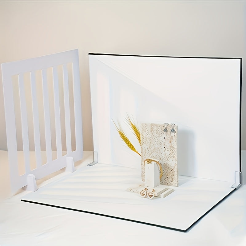 مجموعة خلفيات تصويرية تحتوي على 10 قطع مع 16 نمطًا فريدًا - 7 ورق خلفيات مزدوجة الجوانب بنمط 14 (40.64X29.21 سم)، 2 لوحة ستائر بحجم 11*11 بوصة - رائعة للمأكولات، المجوهرات والعناصر الصغيرة + دعائم متعددة الاستخدامات