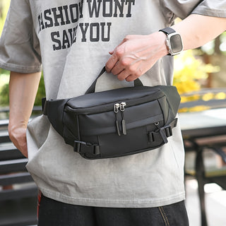 حقيبة كتف قابلة للتعديل ضد السرقة لكلا الجنسين - قماش أكسفورد متين مع إغلاق بسحاب آمن، تصميم أنيق وبسيط لتنقلات العمل والسفر والرياضة الخارجية (رمادي/أزرق/أسود)، معدات خارجية، تصميم لكلا الجنسين، مادة متينة