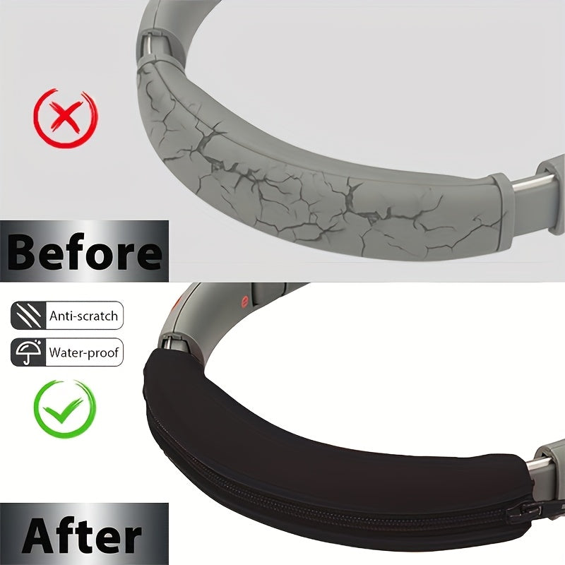 حامي رأس السيليكون لعدة سماعات - متوافق مع سوني WH-1000XM3/4 وWH-CH720N وWH-XB910N وULT WEAR وSoundcore Space Q45 وLife Q30 وQ20 - بديل وسادات أذن قابلة للغسل ومتينة بسحاب