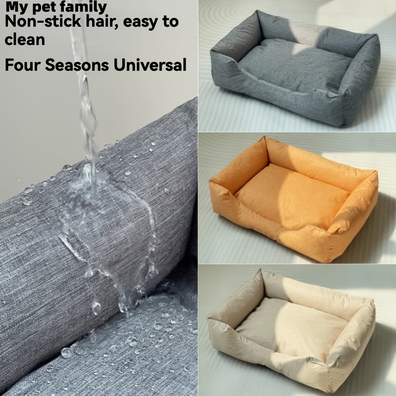 سرير للحيوانات الأليفة لجميع المواسم، مقاوم للرطوبة، سهل التنظيف، مصنوع من قماش أكسفورد، سرير للكلاب والقطط، ناعم ومسامي، مصنوع من ألياف البوليستر، مثالي للنوم العميق، الدفء الشتوي، البرودة الصيفية، سهل الصيانة، سرير للحيوانات الأليفة لجميع المواسم | سرير