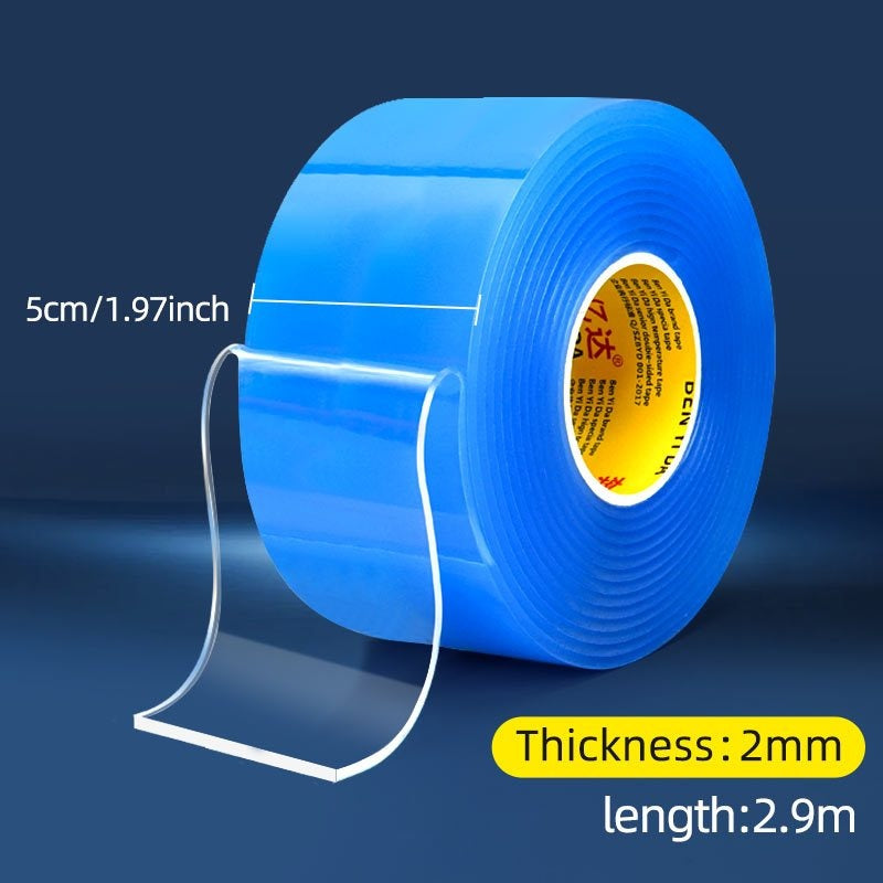 شريط لاصق ثنائي الجانب نانو عالي التحمل - مقاوم للماء، بدون بقايا، شفاف عالي للصور واللافتات والخطاطيف على الجدران والسيارات، استخدام منزلي ومكتبي، شريط تثبيت صور، سطح ملمس، 2 قطعة