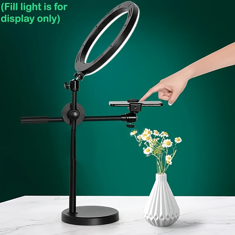 حامل هاتف وكاميرا قابل للتعديل مع دوران 360 درجة، حامل مكتب احترافي للبث المباشر، تصوير الطعام، والمكالمات الفيديو، ذراع مرن، ABS مقاوم للماء، مثالي لتقاطع الصور، فن الأظافر، والتواصل الفيديو، تشطيب أسود أنيق، حامل ثلاثي قابل للتعديل للهواتف الذكية