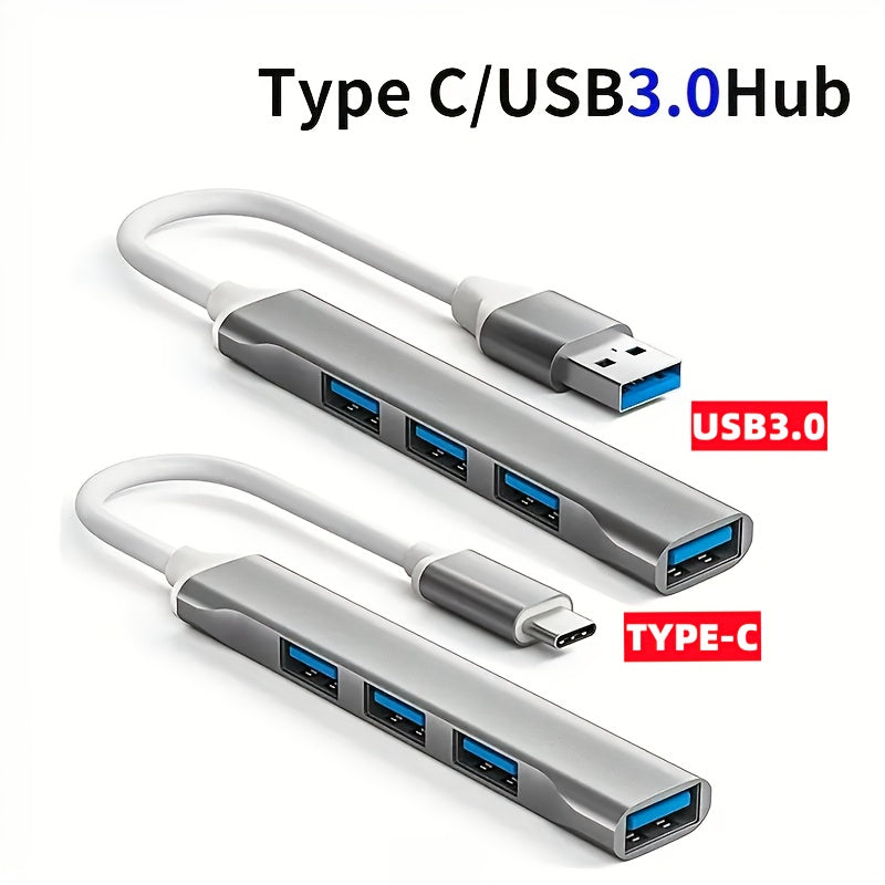 موسع USB صغير بتصميم مدمج - من النوع C إلى USB 3.0، 3 منافذ USB 2.0، لا حاجة للشحن، متوافق مع الهواتف الذكية، أجهزة المفاتيح، أجهزة الفأرة، أجهزة التخزين، أجهزة الكمبيوتر المحمولة، الأجهزة اللوحية والمزيد
