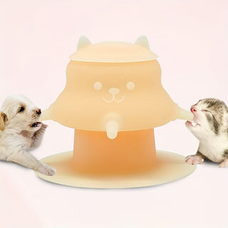 زجاجة رضاعة سيليكون لطيفة على شكل قط بقاعدة شفط قوية - مغذي متعدد للقطط الصغيرة لتوزيع الحليب والماء بسهولة، تصميم آمن للطعام، لون برتقالي، مثالي للحيوانات الأليفة الصغيرة، مستلزمات القطط الصغيرة