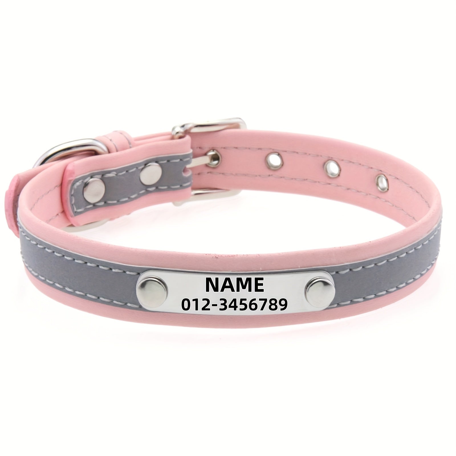 طوق رفلي شخصي للحيوانات الأليفة، عصري وقابل للتعديل للسلامة في الهواء الطلق مع اسم ومجموعة هاتف مطبوعة، مناسب للاستخدام اليومي للقطط والكلاب الصغيرة/متوسطة الجنس، ناعم ومريح وقطيف - هدية مثالية للحيوانات الأليفة