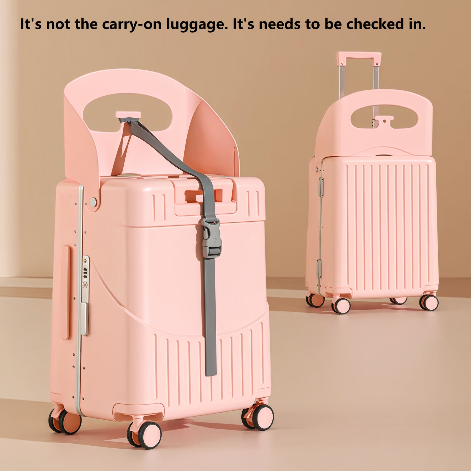 حقيبة سفر قابلة للطي مع مقعد، حقيبة سفر أساسية للسفر، قفل مزيج للجمارك، فصل رطب وجاف، عجلات عالمية.