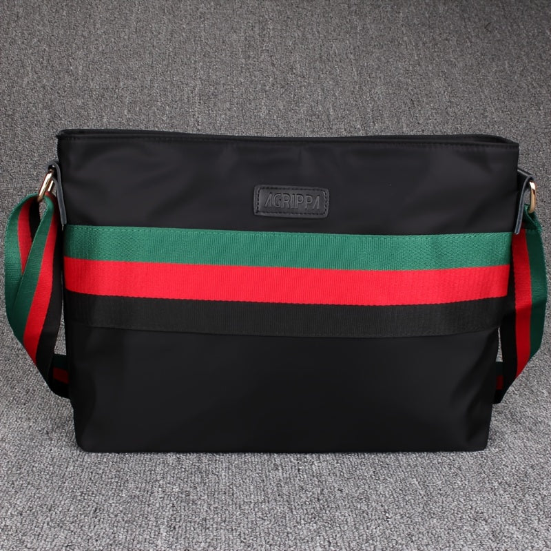 1 قطعة حقيبة كتف رجالية جديدة من قماش النايلون، حقيبة عمل كاجوال من قماش أكسفورد أفقية ذات سعة كبيرة