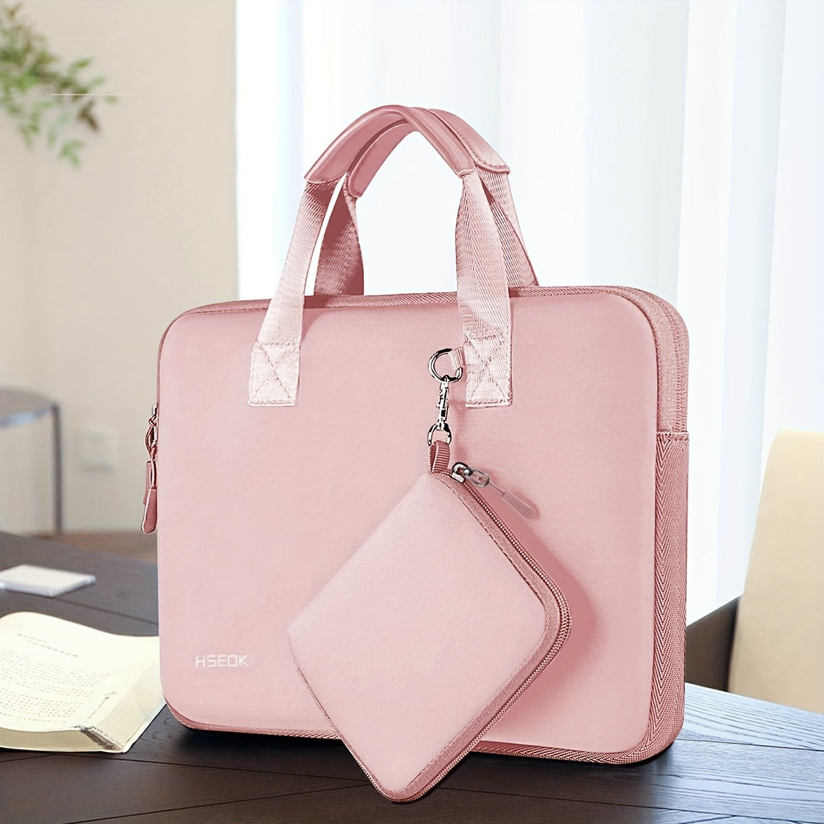 حقيبة كمبيوتر محمول مطاطية من النيوبرين بحجم 1 قطعة 33.02-35.56 سم مع حامل ومزودة بتعليقة وحقيبة تخزين صغيرة