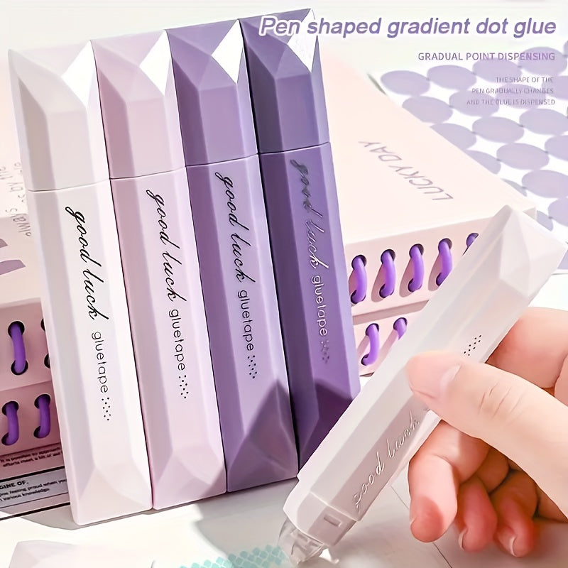 4 قطع أقلام لاصقة ذات وجهين تدور 360 درجة بنقاط - 5م x 6مم، سعة كبيرة، لاصق بدون أثر للسكرابوكينغ، الحرف اليدوية DIY، لوازم المدرسة والمكتب، مذكرات يدوية، مشاريع فنية - جودة عالية، جميع الألوان