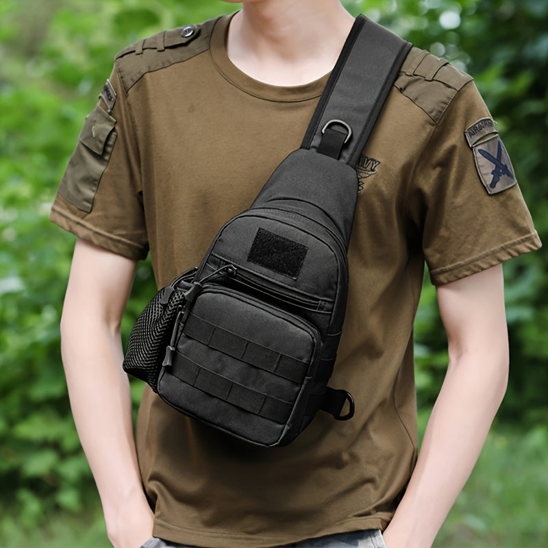 1 قطعة حقيبة صدر رجالية عصرية كاجوال، حقيبة كتف رياضية للسفر الخارجي