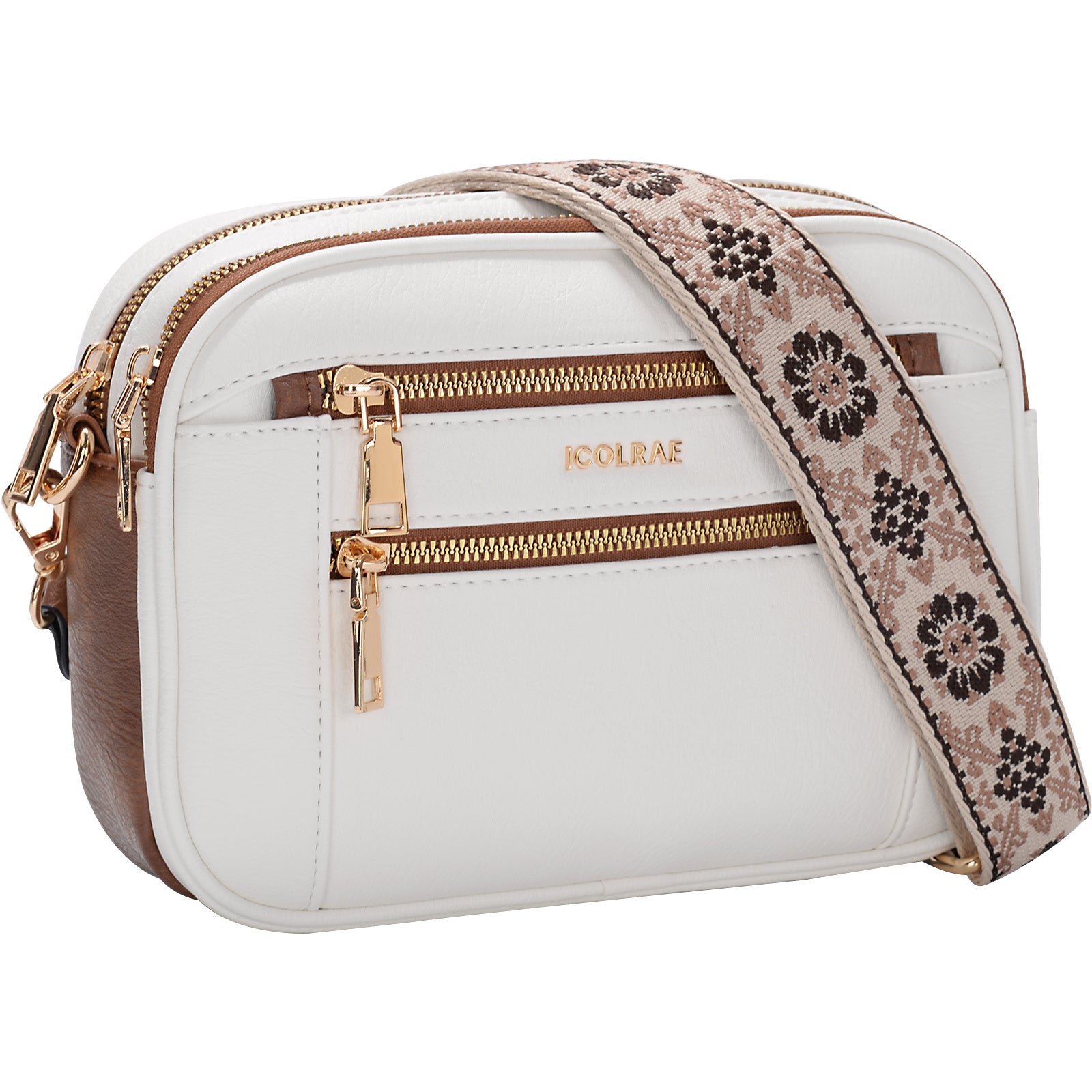 حقيبة كتف كبيرة بسعة كبيرة متعددة الجيوب بإغلاق سحاب، مثالية للتنقل والسفر - متوفرة باللونين الأسود والأبيض