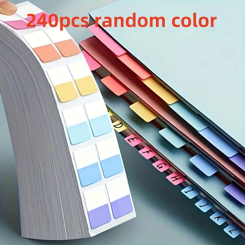 240 قطعة من ملصقات الفهرس الملونة القابلة للكتابة - علامات صفحات متعددة الأغراض مع ملصقات أبجدية لتنظيم الملفات والكتب والمستندات (ألوان متنوعة)، تنظيم المستندات | ملصقات فهرس زاهية | ملصقات ورقية متينة