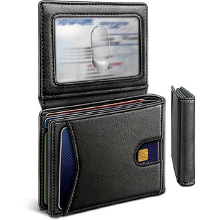 محفظة رجالية قديمة تعمل على حجب RFID - حامل بطاقة الهوية من الجلد الميكروفايبر مع فتحات للبطاقات، تصميم مدمج للاستخدام اليومي، محفظة يومية | محفظة قديمة | تخزين آمن