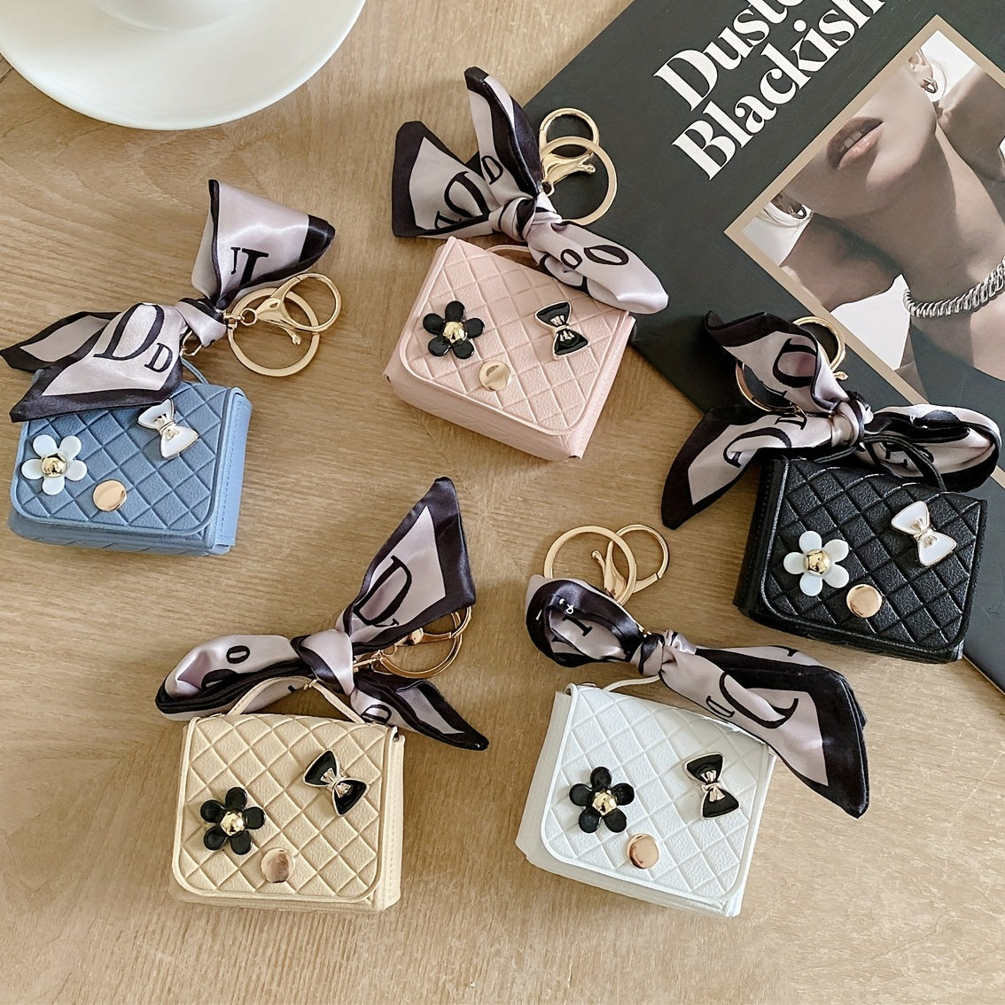 حقيبة يد فاخرة من الجلد الصناعي لحافظة العملات وحقائب السلاسل الرئيسية وحافظة السماعات لـ for airpods 2 3 Pro 2