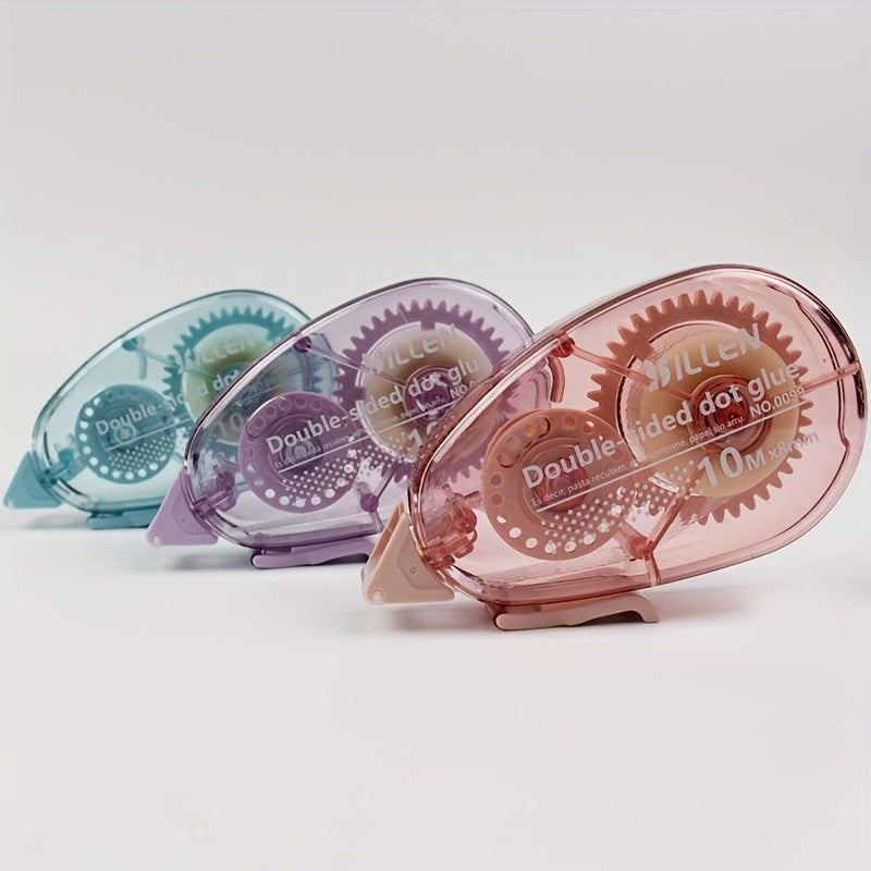 3 لفات من الشريط المزدوج الوجه، شريط الكتابة، بكرة لاصقة، سهل التقط/القط، 0.76 سم × 10.06 متر. مناسب للحرف اليدوية، صنع المخططات، مستلزمات الكتابة، يوميات، ومستلزمات مكتب المدرسة.