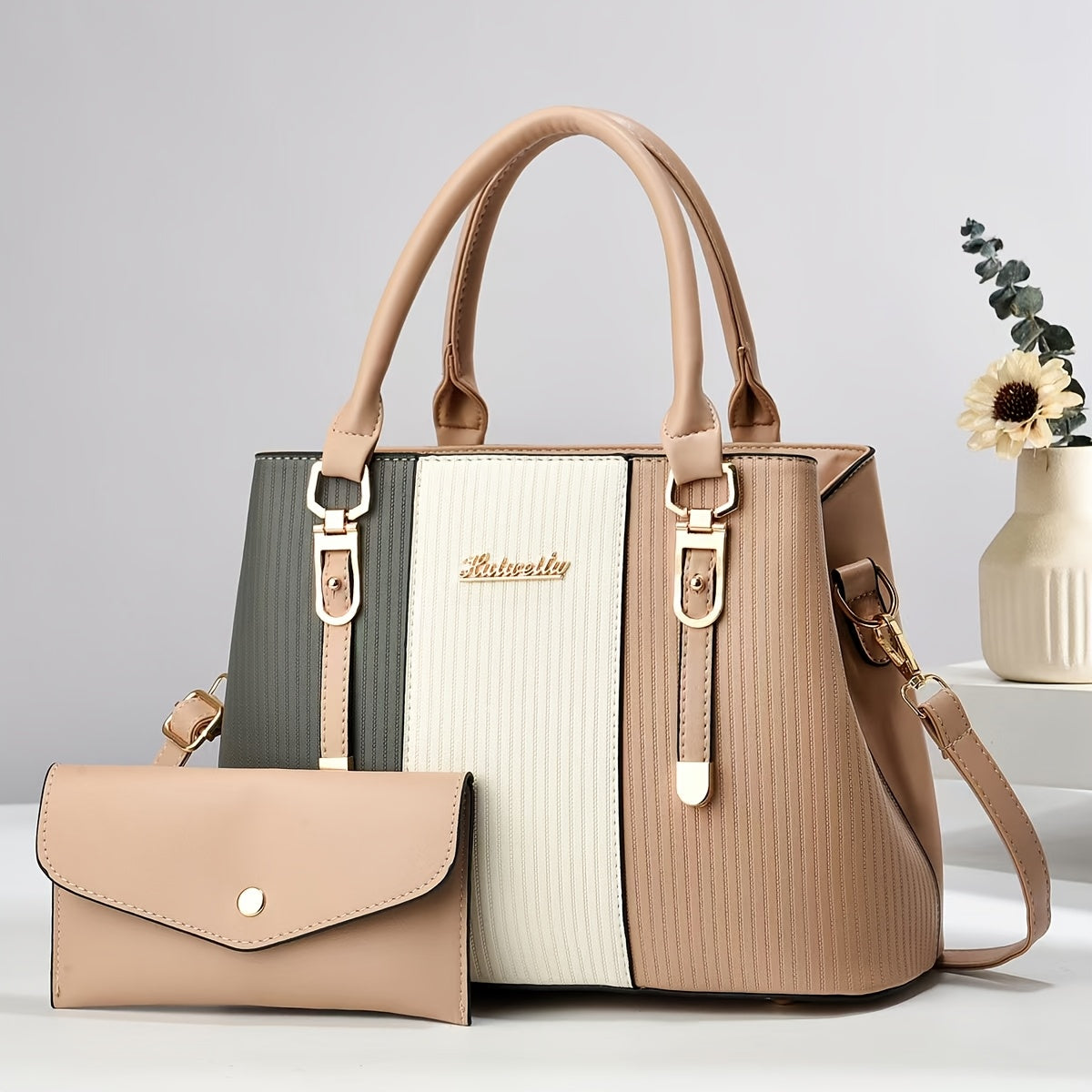 هدية للأم والعائلة جديدة عالية الجودة مع نصائح نسائية متعددة الأجزاء بسعة كبيرة مع حقيبة كروس مع الحروف، مثالية كهدايا لعيد الشكر