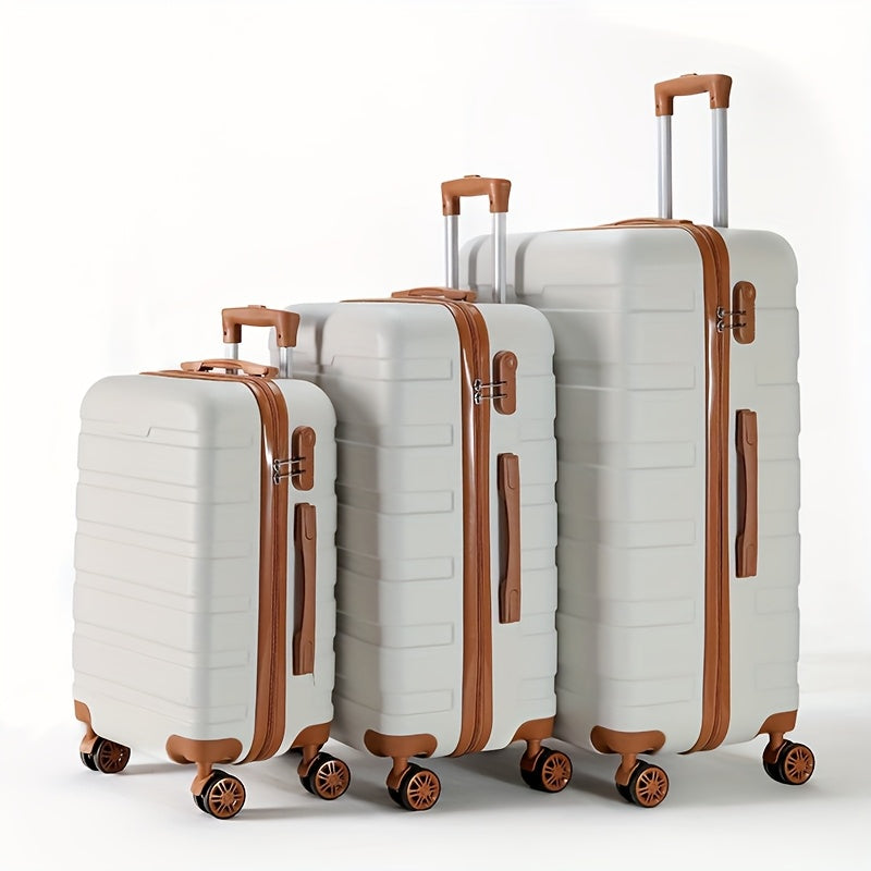 مجموعة صناديق ترولي مقاس 20/24/28 بوصة من 3 قطع، صندوق أمتعة مضاد للسقوط مع كلمة مرور ضد السرقة للجميع