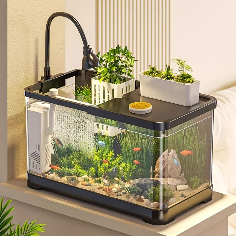 حزمة حوض السمك، تشمل 10 نباتات مائية صغيرة، حوض سمك من الأكريليك البلاستيكي، حوض عشب، حوض مناظر طبيعية، حوض صغير للأسماك، حوض سلحفاة، حوض زواحف، حوض حيوانات أليفة، مجموعة بداية لحوض السمك