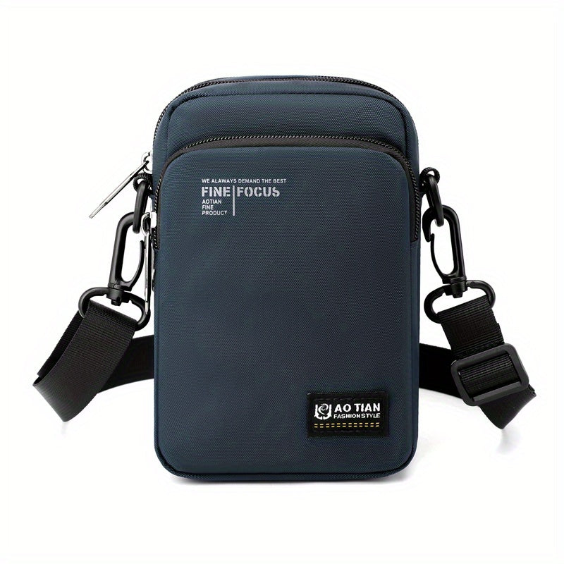 حقيبة كتف صغيرة للرجال مع طبقات متعددة من الجيوب، خفيفة ومناسبة للخروج، حقيبة للهاتف المحمول، حقيبة كروس صغيرة متعددة الوظائف، حزام الخصر