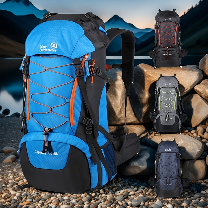 حقيبة ظهر متعددة الاستخدامات ومتينة ومصنوعة من قماش أكسفورد بسعة كبيرة وربطات قابلة للتعديل، مثالية للمشي لمسافات طويلة والتخييم والسفر، اختيارات أزرق/أسود/رمادي، حقيبة ظهر للسفر