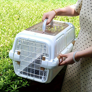 صندوق نقل الحيوانات الأليفة المتين من البولي بروبيلين مع إغلاق آمن للقطط والكلاب، قفص سفر للحيوانات الأليفة، صندوق الطائرة، مستلزمات الحيوانات الأليفة
