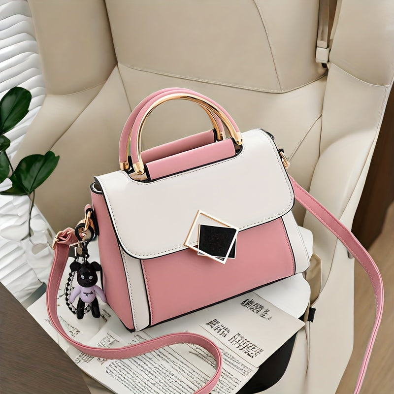 حقيبة رسل أنيقة للسيدات، بلون صلب غير رسمي مع حزام قابل للتعديل، مقاومة للبقع، إغلاق مغناطيسي، بطانة من البوليستر، تفاصيل طلاء الحواف، حقيبة كتف عصرية للعمل والخروج - وصول جديد لعام 2024