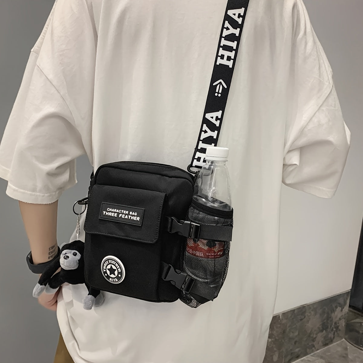 حقيبة كتف عصرية للرجال، حقيبة أنيقة، حقيبة صغيرة غير رسمية للطلاب، حافظة هاتف فريدة.