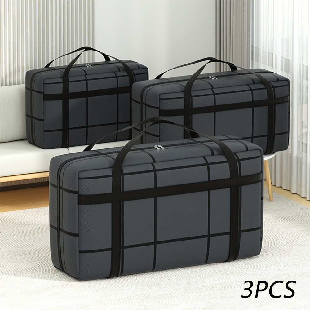 3 قطع أكياس تخزين قابلة للطي - نمط جديد لحمل يدوي، منظّم ملابس للسفر والخلوة، حقيبة طيّة للحفاضات