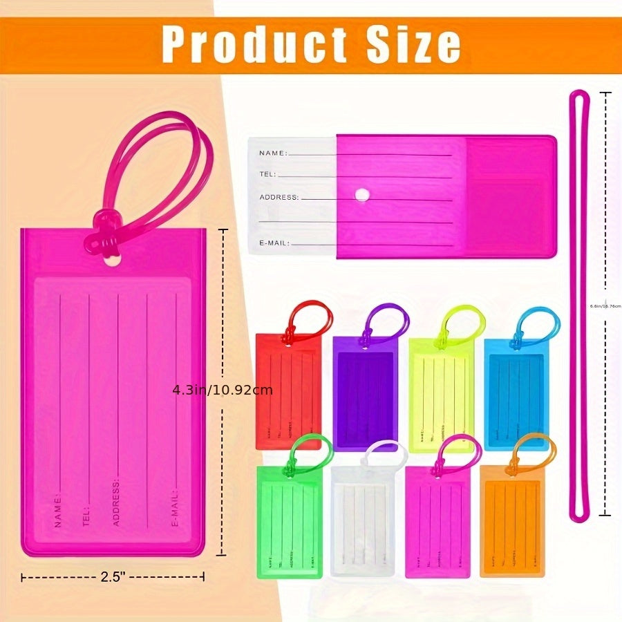حزمة من 3/6/8 بطاقات أمتعة بلاستيكية متعددة الألوان مع أرقام قابلة للتخصيص من 2 إلى 6 أرقام وحقول "من" و"إلى" - أساسيات سفر الطائرة للحقائب، الرحلات الدولية، تحديد هوية الحقائب، إكسسوار للسفر العادي، بناء قوي للبطاقة