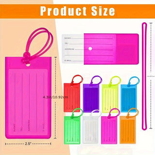 حزمة من 3/6/8 بطاقات أمتعة بلاستيكية متعددة الألوان مع أرقام قابلة للتخصيص من 2 إلى 6 أرقام وحقول "من" و"إلى" - أساسيات سفر الطائرة للحقائب، الرحلات الدولية، تحديد هوية الحقائب، إكسسوار للسفر العادي، بناء قوي للبطاقة