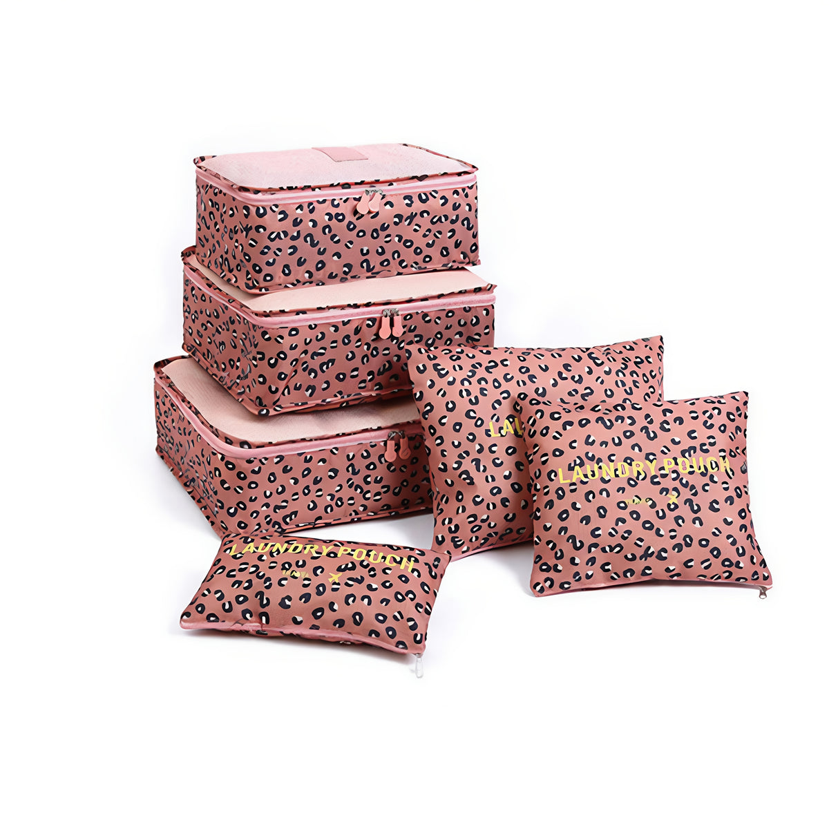 مجموعة قيمة فائقة لتخزين السفر من 6 حقائب، يمكنك تصنيف ملابسك الداخليةية، الجوارب، أدوات العناية الشخصية، التكديس والتخزين، حقيبة تخزين الأدراج. حقيبة تعبئة الأمتعة. نمط النقاط/النمط الفهد يمكنك اختيارها.