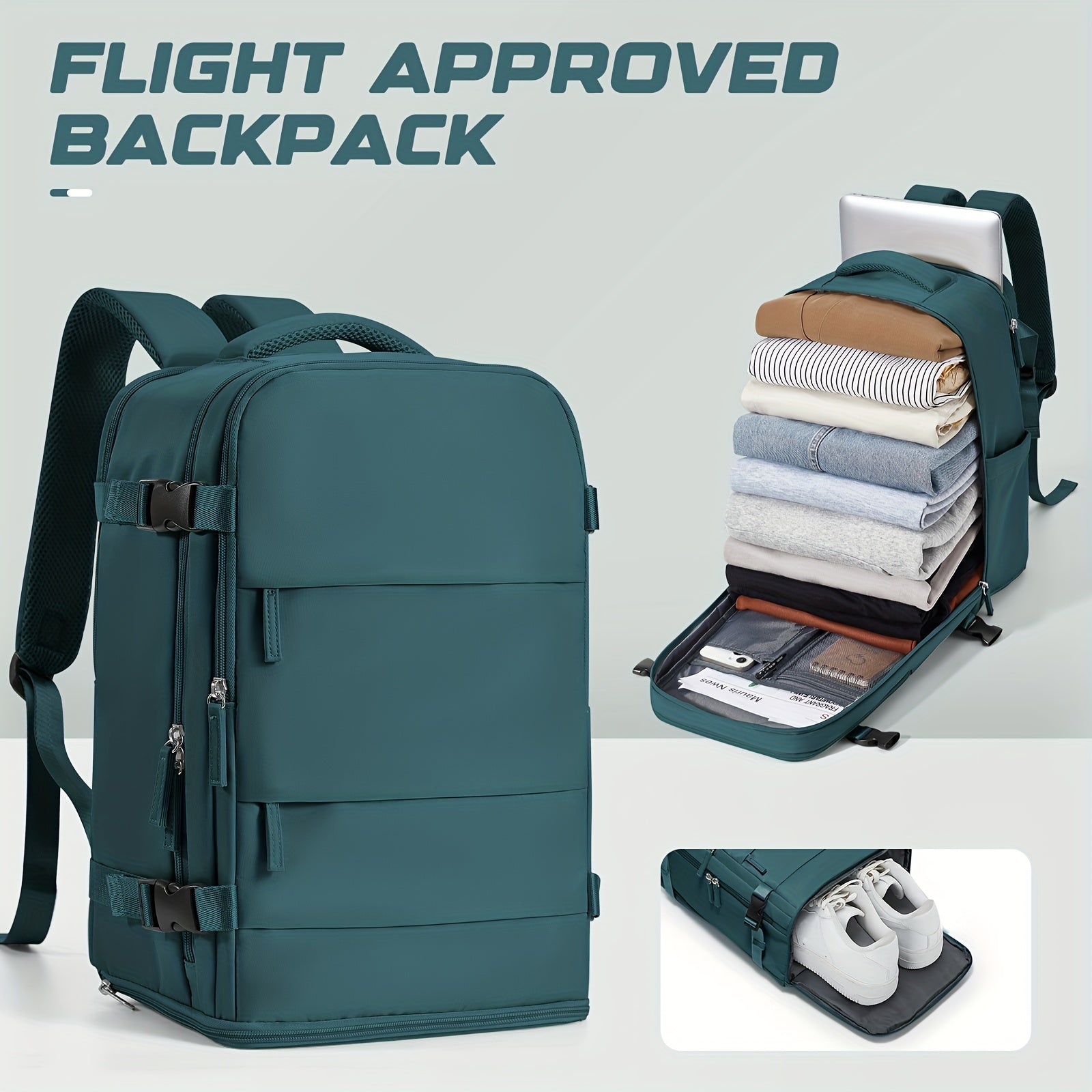 حقيبة كتف رجالية للسفر، خفيفة وسعة كبيرة للرجال والنساء بدون شحن، 40x20x25 سم مع جيب للأحذية، حقيبة ظهر للاستجمام الخارجي ورحلات العمل قصيرة المسافة الخيار الأول لحقائب الكمبيوتر