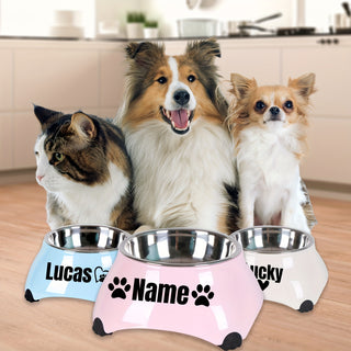 1 قطعة، وعاء طعام الكلب من البلاستيك الميلانين الشخصي، قاعدة غير قابلة للانزلاق، وعاء طعام الحيوانات الأليفة مضاد للانزلاق، وعاء مياه وعاء طعام من الفولاذ المقاوم للصدأ قابل للإزالة 2 في 1 للكلاب والقطط