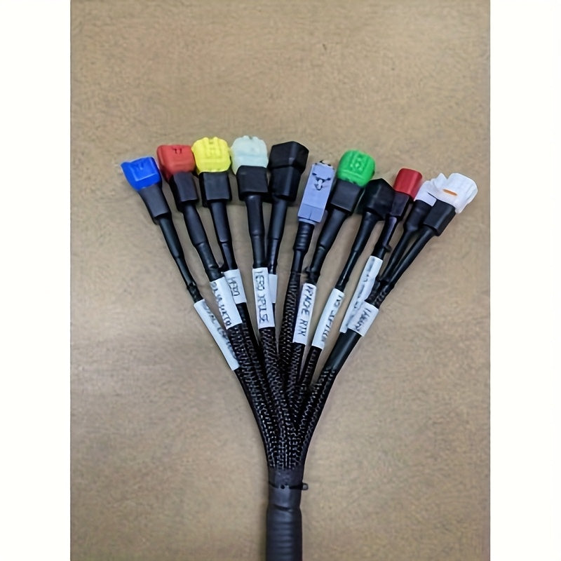 مجموعة كابلات محول OBDII 6 في 1 لاكتشاف أعطال السيارات والدراجات - مصنوعة من مادة PVC، تتضمن محولات CNA، G-Series، F-Series، A-Series مع علامات واضحة، أداة متعددة الاستخدامات لتشخيص السيارات، كابلات السيارات | محول متعدد الاستخدامات | مادة PVC متينة