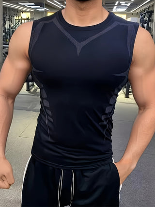 قميص رياضي ضيق للرجال بطباعة هندسية، سترة رياضية عالية التمدد والنحافة، قميص رياضي نشط يمتص الرطوبة ويجف بسرعة للتدريب، كرة السلة وملابس اللياقة البدنية