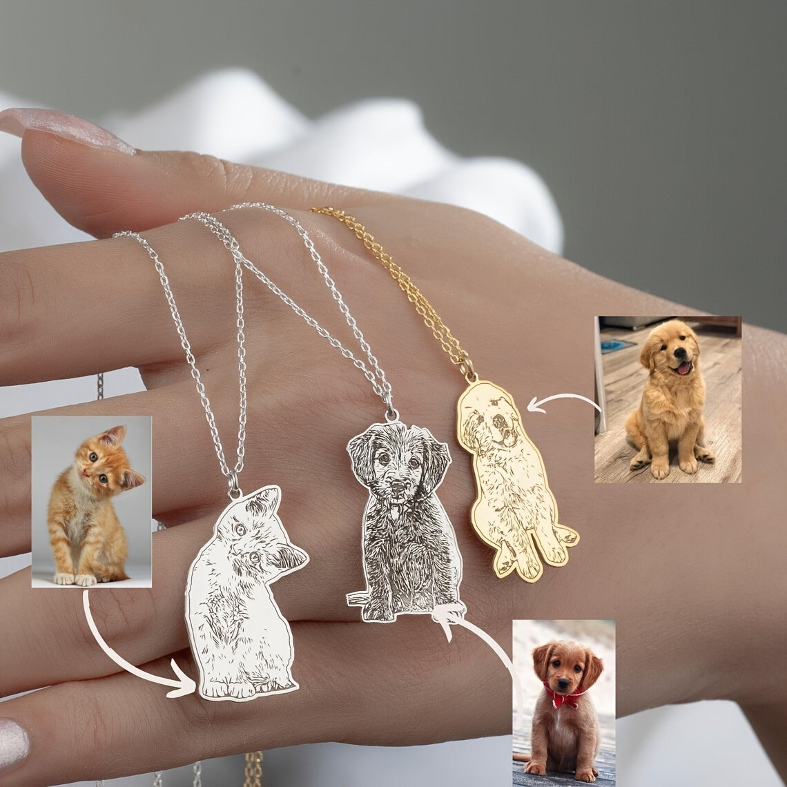 قلادة صورة حيوان أليف مطلية بالذهب عيار 18 قيراط مصنوعة من الفولاذ المقاوم للصدأ، تذكارية للكلاب والقطط بعد وفاتها، هدية رائعة للاهتمام بالحيوانات الأليفة، عيد الأم، عيد الأب، عيد الحب، عيد الذكرى، هدايا للاهتمام بالحيوانات الأليفة، إكسسوارات رائعة، تصميم