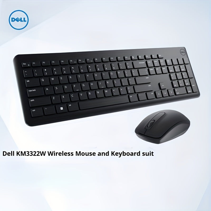 مجموعة لوحة مفاتيح ماوس لاسلكية من DELL KM3322W، تقنية 2.4 جيجاهرتز، تصميم مريح متعدد الأجهزة، حامل قابل للتعديل، مقاومة للماء، مادة ABS، لوحة مفاتيح رقمية ومفاتيح متعددة الأغراض، مناسبة للكمبيوتر المحمول، المكتب التجاري، الدراسة، الألعاب