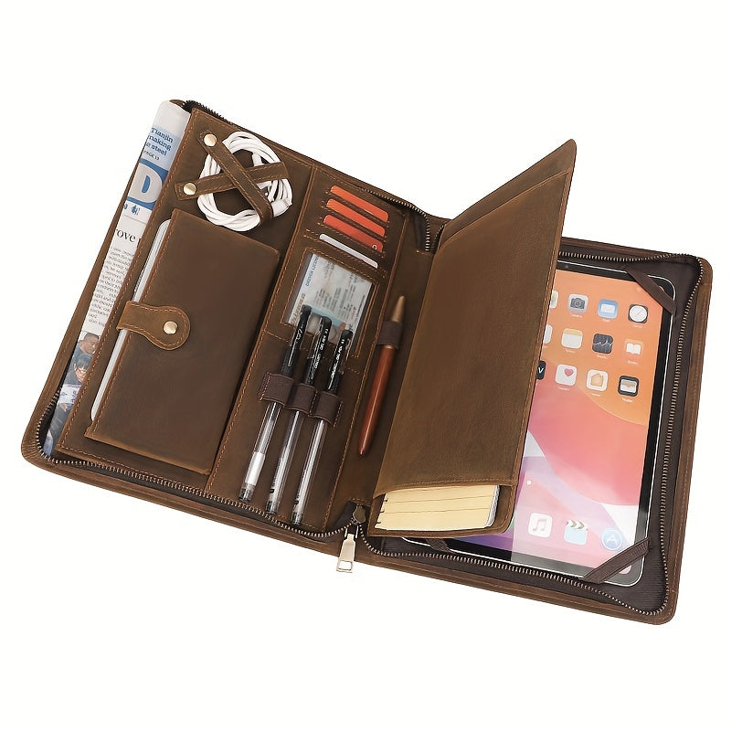 حقيبة تخزين الجيل الجديد من الجلد الطبيعي لجهاز for ipad، حقيبة جلد صناعي متعددة الوظائف لحافظة الجهاز اللوحي بحجم 11 بوصة من الجلد الصناعي لحماية جهاز for ipad