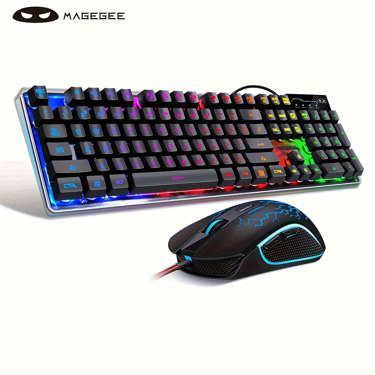 مجموعة لوحة مفاتيح وماوس ميكانيكية لمجرد K1، 104 مفتاحًا سلكيًا فقط لوحة مفاتيح ألعاب، لوحة مفاتيح أفلام مكتبية رياضية إلكترونية، لوحة مفاتيح سطح المكتب والكمبيوتر المحمول عبر USB، تأثير إضاءة خلفية ملونة