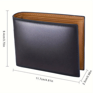 محفظة رجالية قصيرة من الجلد الطبيعي مع حماية RFID، محفظة جلد ناعم مع جيب للعملات، محفظة أعمال سوداء متعددة البطاقات ومشبك نقود