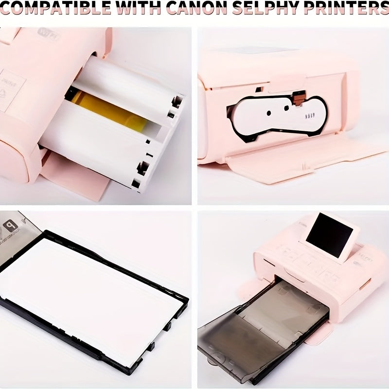 ورق صور متوافق مع الكانون سيلفي سي بي - 108 ورقة + 3 حبر، 10.16X15.24 سم، مستلزمات طباعة غرفة الظلام التقليدية، مناسبة لـ CP1500، CP1300، CP1200، CP910، CP900