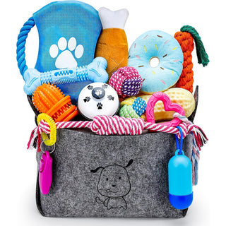 مجموعة ألعاب كلب متينة من 13 قطعة - ألعاب مضغ غير قابلة للتدمير لجميع السلالات، ألعاب حبل وناعمة تفاعلية لتنظيف الأسنان واللعب