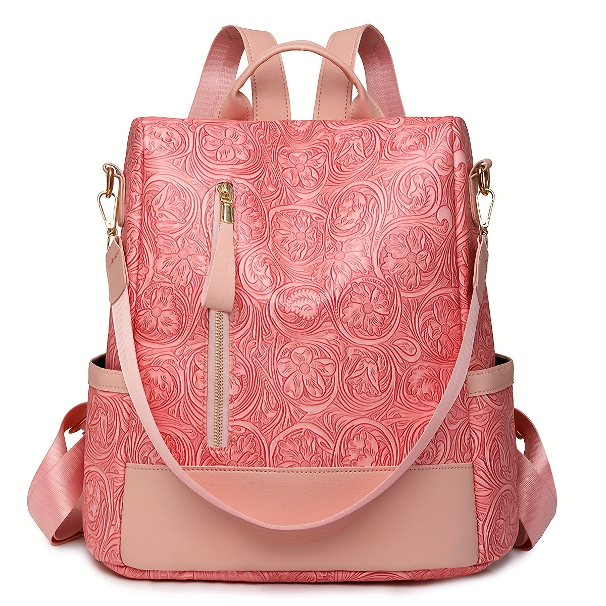 حقيبة ظهر نسائية جديدة، متعددة الوظائف، حزام كتف، مضادة للسرقة، تصميم منقوش عشوائي، حقيبة نسائية كاجوال أنيقة، مع حزام قابل للتعديل، إغلاق بسحاب، بطانة بوليستر، غسل يدوي فقط، للوظائف المختلفة