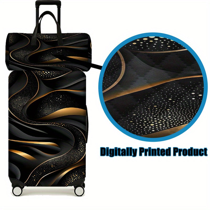 2 قطعة: 1 غطاء حقيبة + 1 حقيبة سفر، مجموعة حقائب فاخرة بتصميم عصري منقوش بنقاط رقمية؛ إكسسوارات أساسية للسفر والرحلات، مقاس واحد فقط